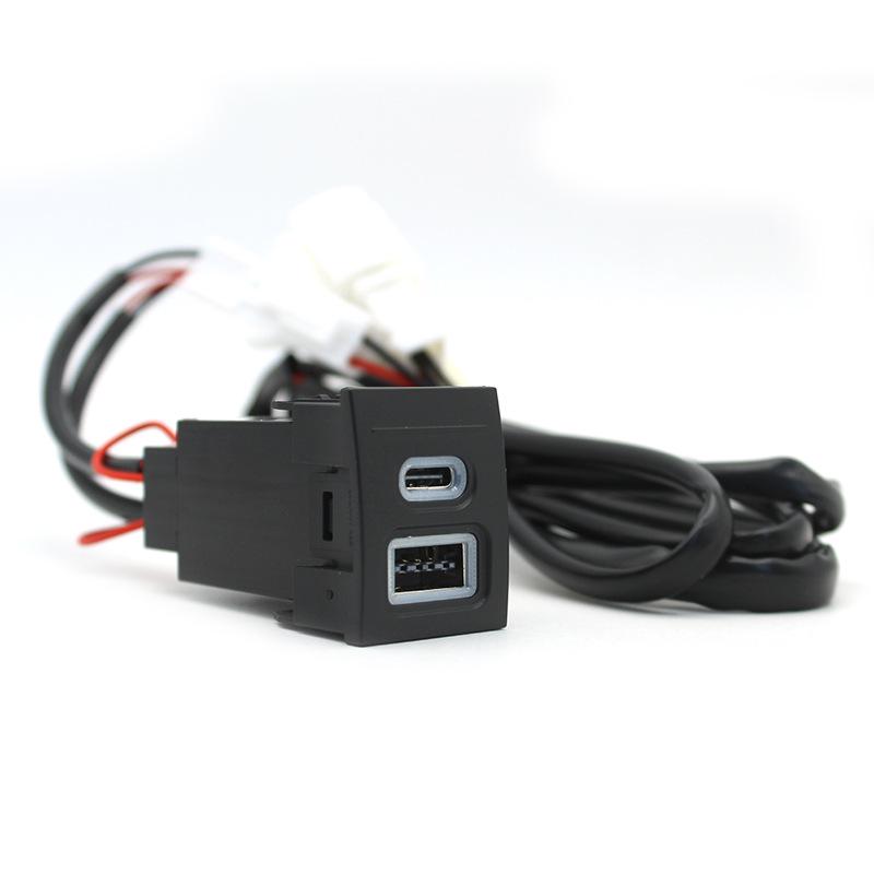 Совместимо с моделями Volkswagen POLO 04-11: Розетка с быстрой зарядкой USB QC3.0C + Type-C.