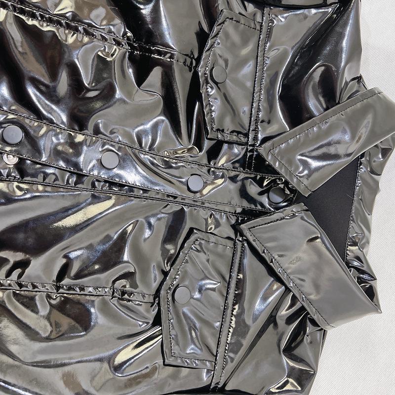 European & American Women's PU Leather Lapel Jacket - 2024 Autumn/Winter, Single-Breasted, Long-Sleeve, Small Coat.