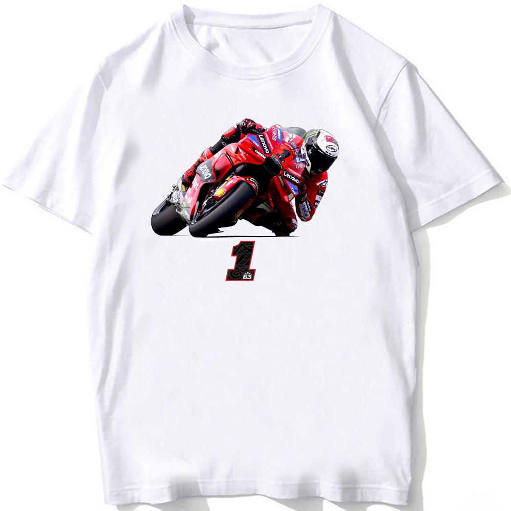 Francesco Pecco Bagnaia 63 Gp Pecco 1 King 3 Stars Riding Tshirt Hip Hop Boy Casual T Shirt Unisex Motorcycle Sport White Tees
