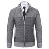 Men's Spring and Fall Thickened Knitted Jacket Long Sleeve Stand-up Collar Zipper Jacket