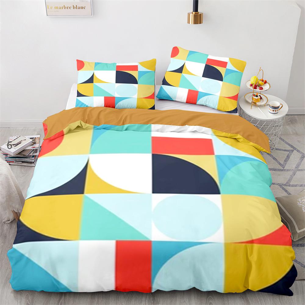 Geometry Graphics Duvet Cover Set King Queen Twin Size For Teens Adults Bedding Set Polyester Comforter Cover With Pillowcase