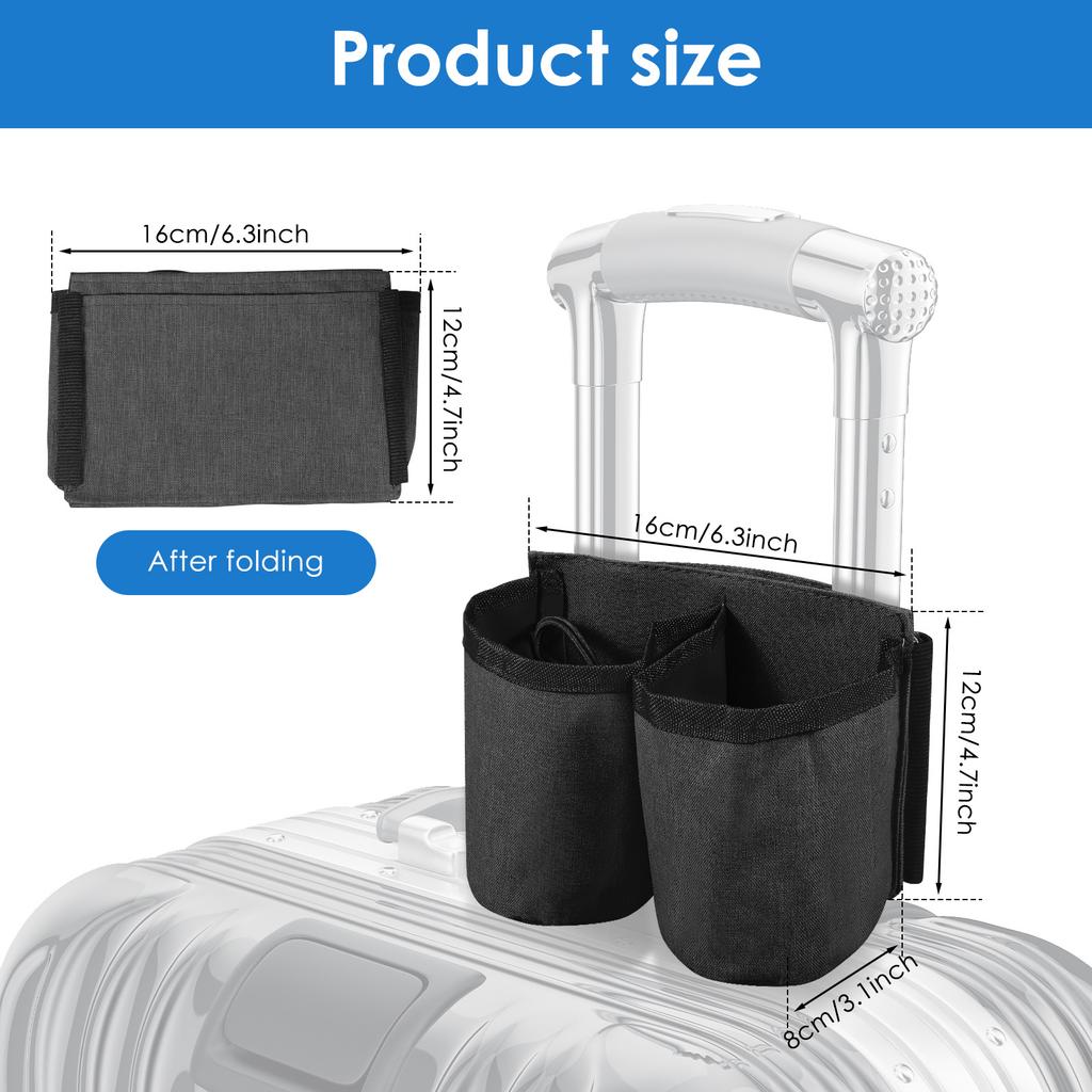 Travel Luggage Cup Holder Durable Suitcase Drink Bag with Drawstring Portable Milk Tea Coffee Mugs Holder for Flight Attendant