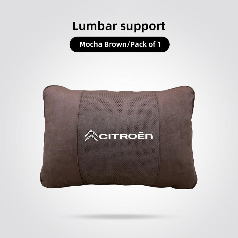 Breathable Car Neck Pillow Premium Suede Memory Foam Headrest For Citroen C5X e-C4 X e-C3 C4 C3 C5 Berlingo C-Elysee Keychain alb256