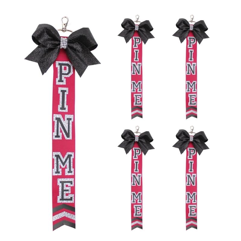 Pack of 5 Cheerleader Keychains Backpacks Pendant Team Key Accessories Cheer Team Friendship Keychains Fabric Texture