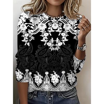 Европейские и американские женские футболки с длинным рукавом, с принтом, модные, весенние, летние, осенние, уличная одежда