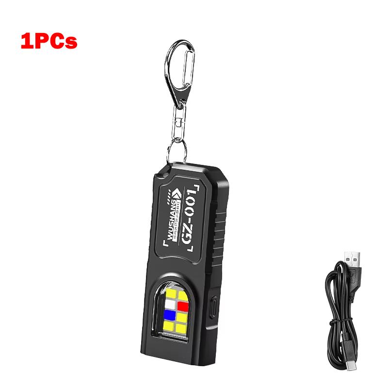 Mini Portable Rechargeable LED Torch Light, Waterproof Outdoor Work Pocket Flashlight with Magnetic Tail, Compact LED Flashlight