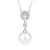 Shell Pearl Earrings White Necklace Pendant Two-piece Set Retro Design Atmospheric Women