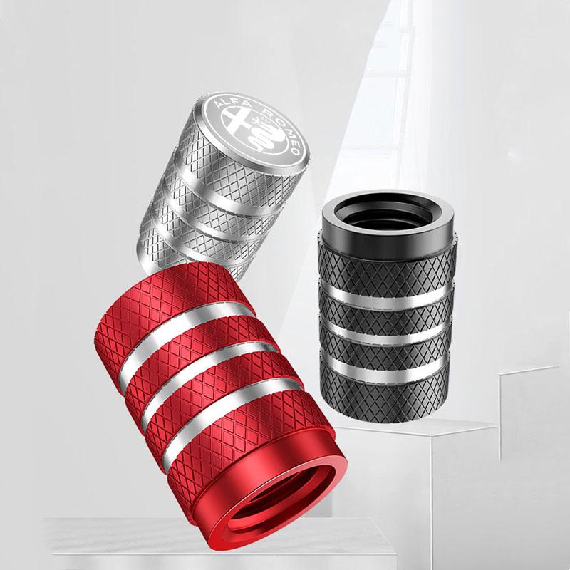 TWXBP1 Car Tire Valve Stems Cap Aluminum Tire Wheel Stem Air Valve Cap For Alfa Romeo giulietta 159 mito giulia stelvio 147 Accessories