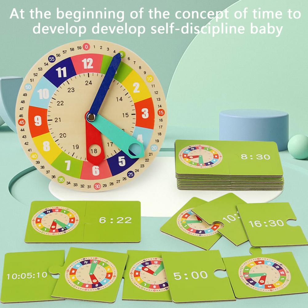 1 комплект, игрушечные часы, карточная игра, обучающие часы Монтессори, развивающая концепция времени, обучающая детская игрушка-часы, игрушка для детского сада, обучающие пособия