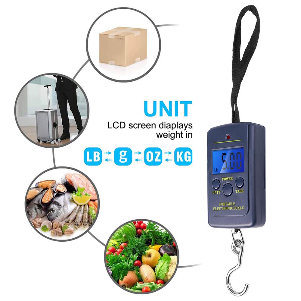 Portable 40kg/10g Electronic Hanging Fishing Digital Pocket Weight Hook Scale