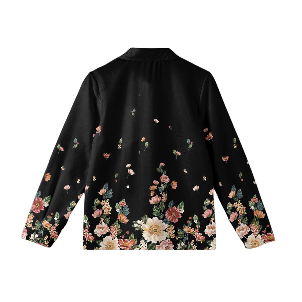 Рубашка на пуговицах для девочек - Блузка-платье с длинным рукавом