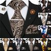 Designer Mens Tie with Boutonniere Paisley Woven Silk Necktie Tie Clip Hanky Cufflinks Set