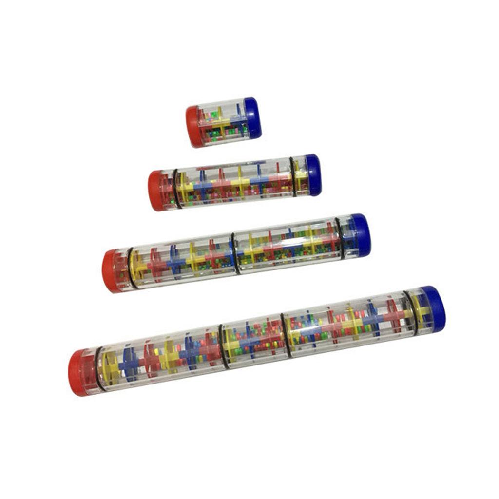 Baby Rain Stick Rainmaker Rainbow Mini Wooden Musical Shake Beaded Raindrops Rattle Rainmaker Toy For Baby Shaking Early
