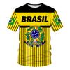 Hot Selling World Cup BRASIL Brazil Flag 3D Printed Pattern T-shirt for Men's Sports Leisure