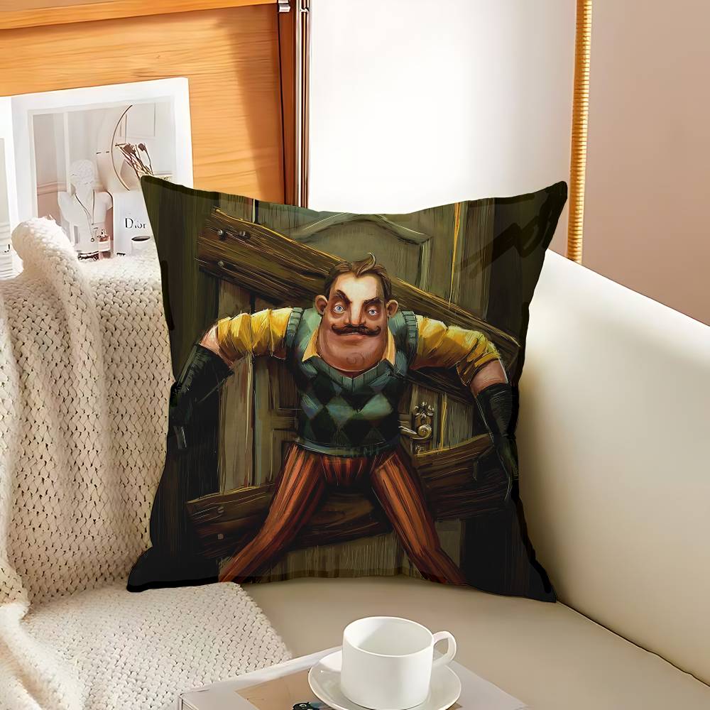 Popular Horror Game H-Hello N-Neighbor 2 Pillow Cover Sofa Cushion Cover Home Room Decoration Children Gift