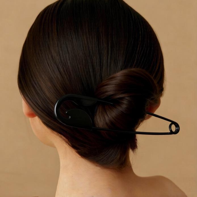 Стильная большая серебряная брошь для волос: Креативный металлический зажим-коготь для густых волос