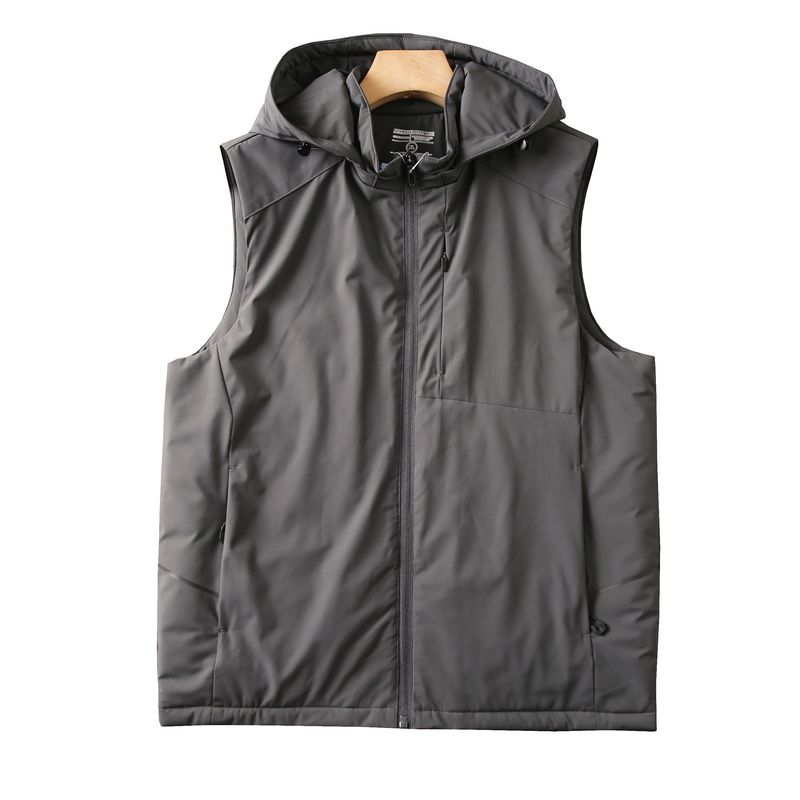 Light! Detachable Hood! European and American Orders Autumn and Winter Men's Plus size Warm Vest Cotton-Padded Clothes Vest Outerwear Thin