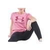 Under Armour Solid Color Letter Logo Print Round Neck Casual Breathable Short Sleeve T-Shirt Women Tops Pink 1356305-680
