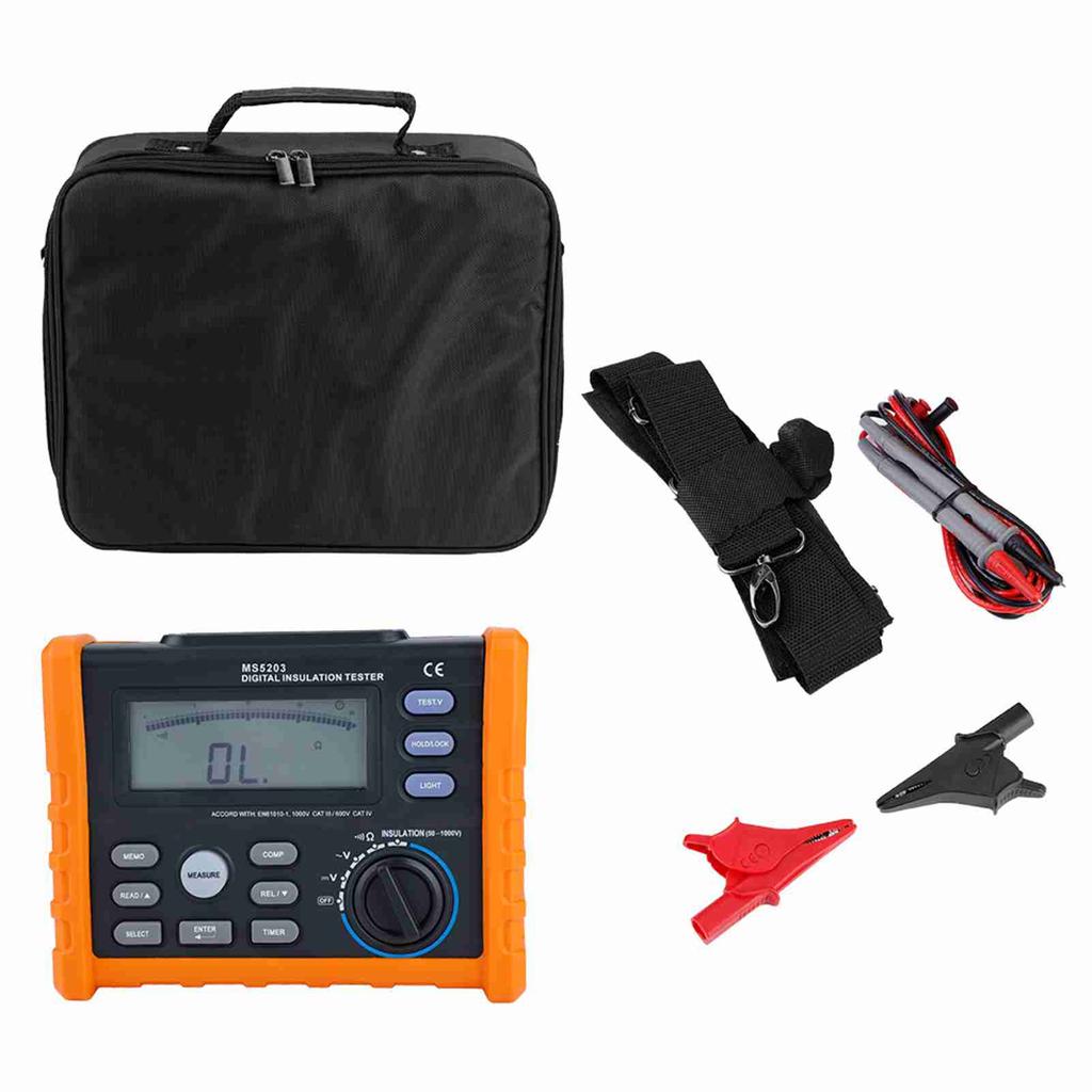 PEAKMETER MS5203 Digital and Analog Display 50 1000V Insulation Resistance Tester Meter