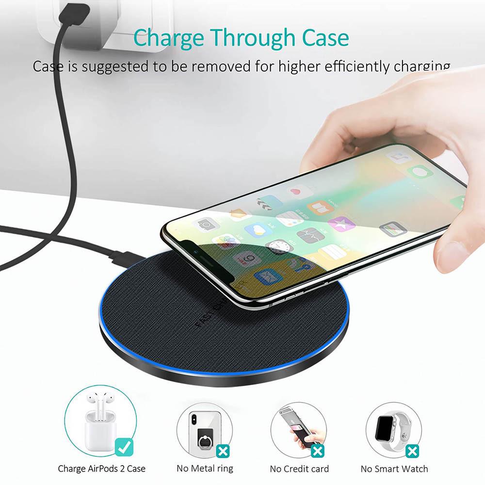 30W Ultra-Thin Aluminum Wireless Charger - 15W Fast Charging Fabric Texture