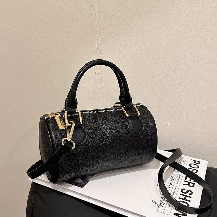 Кожаная сумка Boston, первый слой из коровьей кожи, модная сумка-цилиндр, практичная сумка-мессенджер