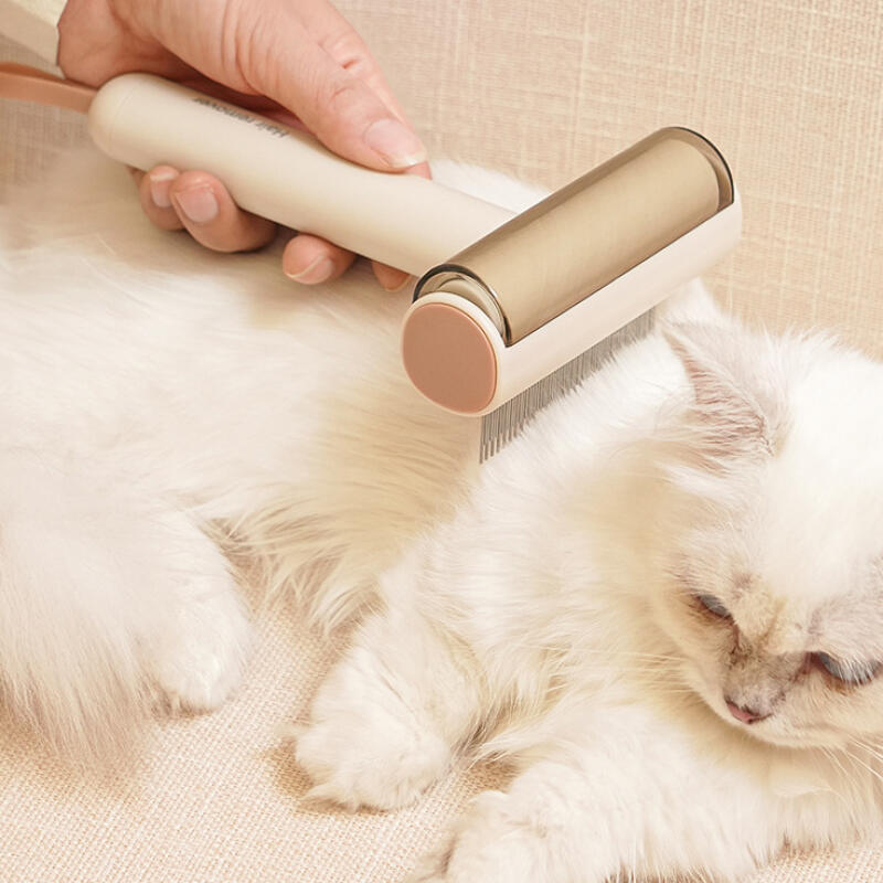 Professional 3 In 1 Pet Grooming Brush for Cats Deshedding Tool with Detangling Comb and Lint Roller Multi Function Hair Removal Tool for Pets
