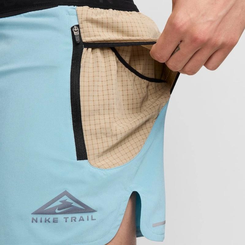 Nike Trail Second Sunrise Dri-FIT Outdoor Повседневные спортивные шорты с эластичной резинкой на талии и логотипом, мужские шорты цвета деним-синий DV9311-464