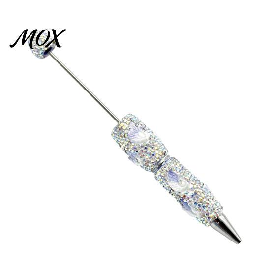 Sparkling Cartoon Shaped Pen DIY Glow-in-the-Dark Diamond Beaded Pen, Rhinestone Ballpoint Pens with Charms, Cute Glitter Writing Stable Tools