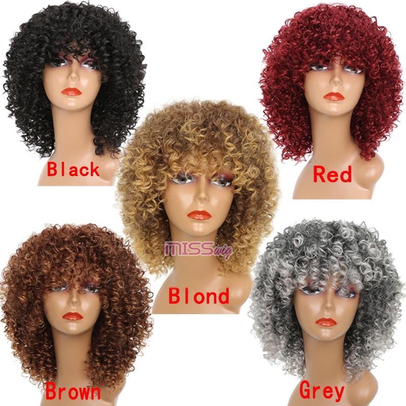 Missqueen Long Red Black Afro Wig Kinky Curly Wig для женщин синтетические парики