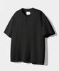 Dimiteulibeullaeg Asi Essential Вафельная футболка-henley с коротким рукавом_Черная