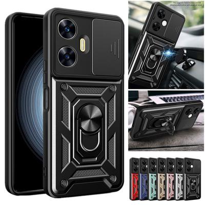 Чехол Armor для OPPO Realme C65 C67 C55 C53 C51 C35 C33 C35, защитный чехол для объектива с кольцом, магнитный держатель, чехол Fundas