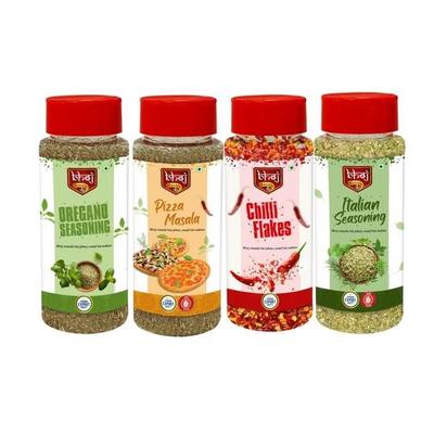 Приправа Орегано Bhoj Masale 50 г + Приправа для пиццы 50 г + Хлопья чили 50 г + Итальянская приправа 50 г | КОМБО-НАБОР из 4 джайнских приправ