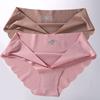 2Pcs/Set Seamless Silk Women's Panties Briefs Women Underwear Female Underpants Comfortable Silk Panty Sexy Woman Lingerie M-XL