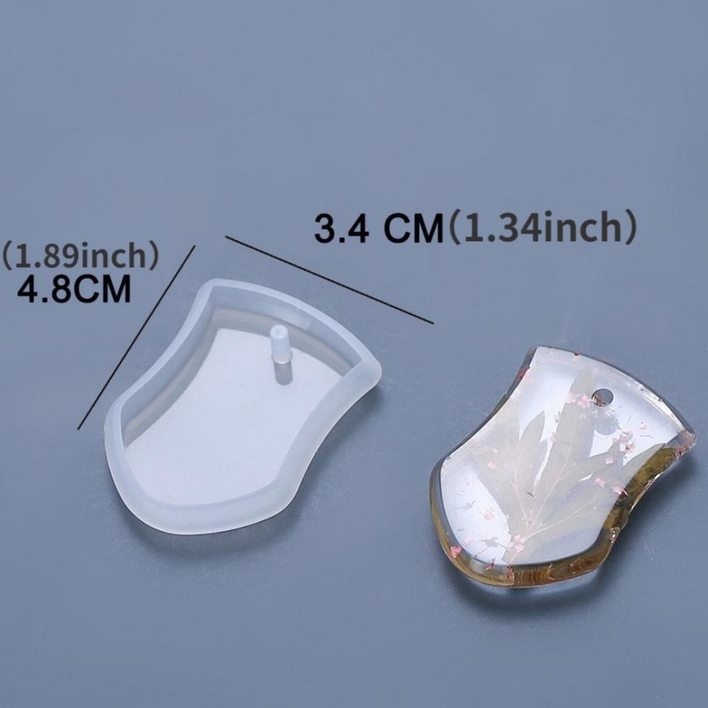 6pcs DIY Keychain Pendant Silicone Mold Set Crystal Epoxy Resin Mold Round Rectangle Pendants Jewelry Making Casting Mould