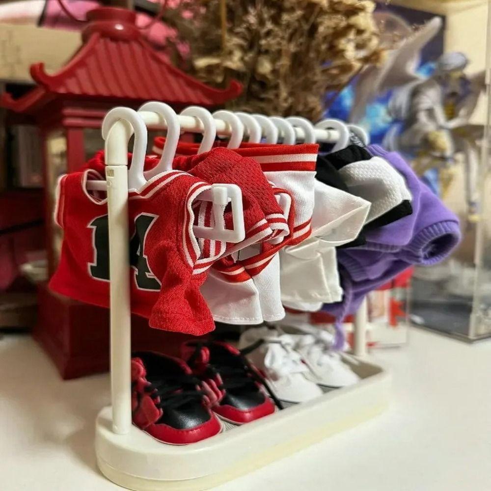 Decorative Doll Clothes Storage Rack Mini Shoe Display Rack for Labubu/BJD Doll