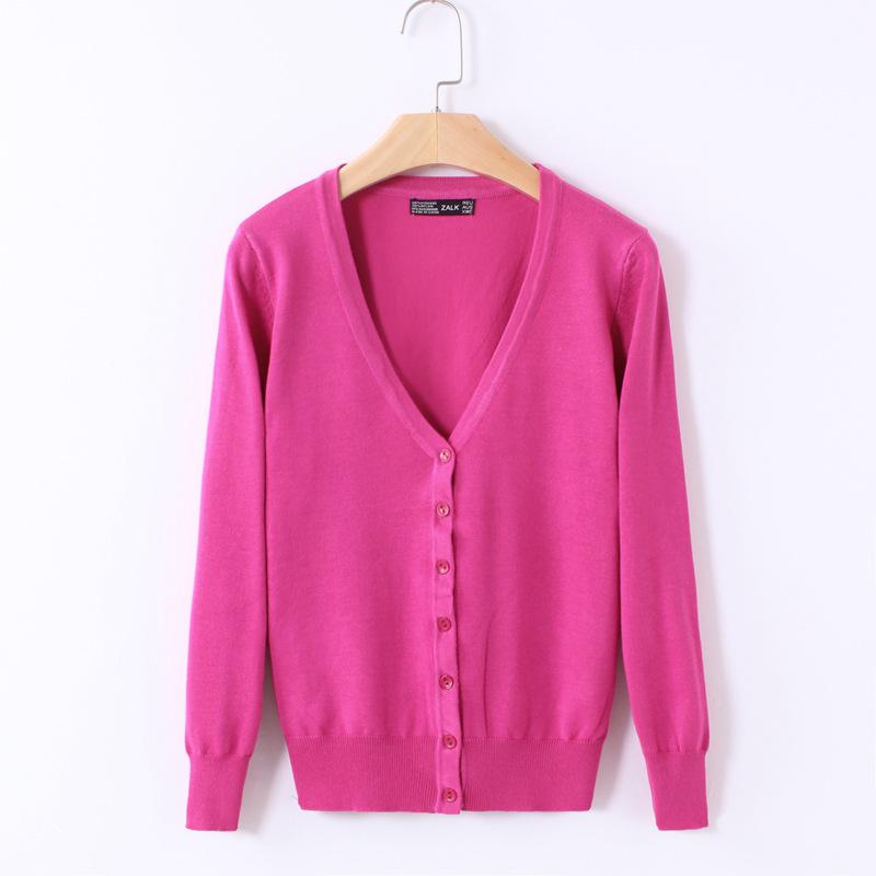 Autumn Women's Thin Sweater Women's Knit Sweater Cardigan Shawl Long Sleeve V-neck Short Coat