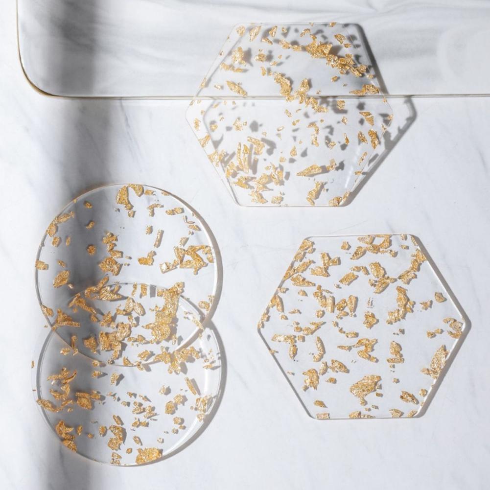 Coaster Kitchen Insulation Anti-scald Stable Anti-slip Gold Foil