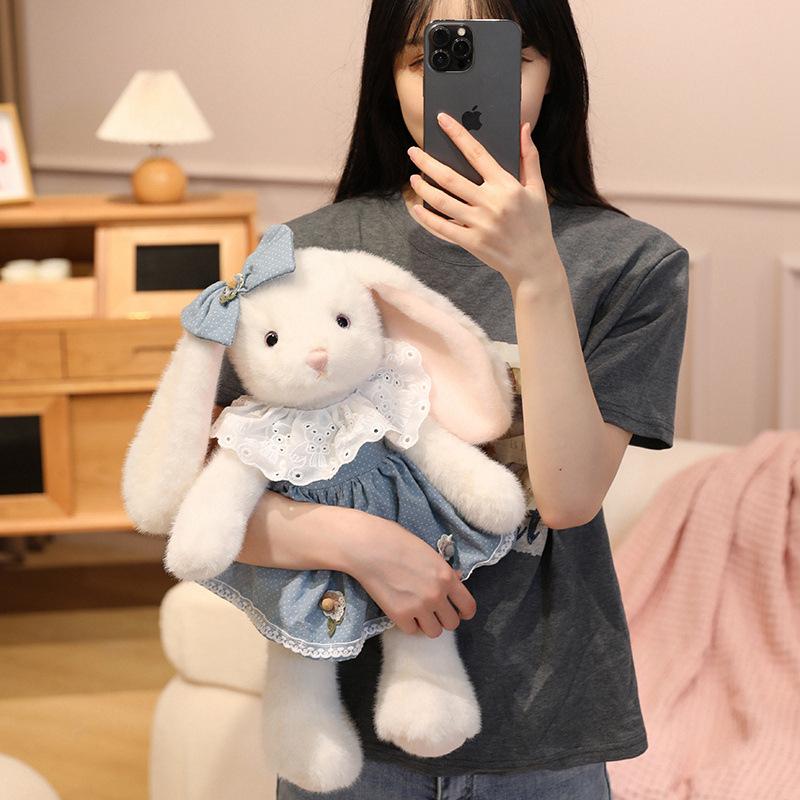 New Running Rabbit Doll Plush Toy Soothing Doll Teddy Bear Baby Clothes Bear Doll Throw Pillow Birthday Gift