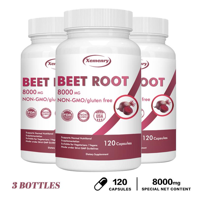 Beetroot capsules, containing beetroot powder extract, a potent formula suitable for both men and women.