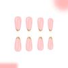 24 шт. Глиттерные Французские Накладные Ногти Миндалевидной Формы с Дизайном Розового Румянца Нажимные Ногти Для Повседневного Использования Праздничной Вечеринки