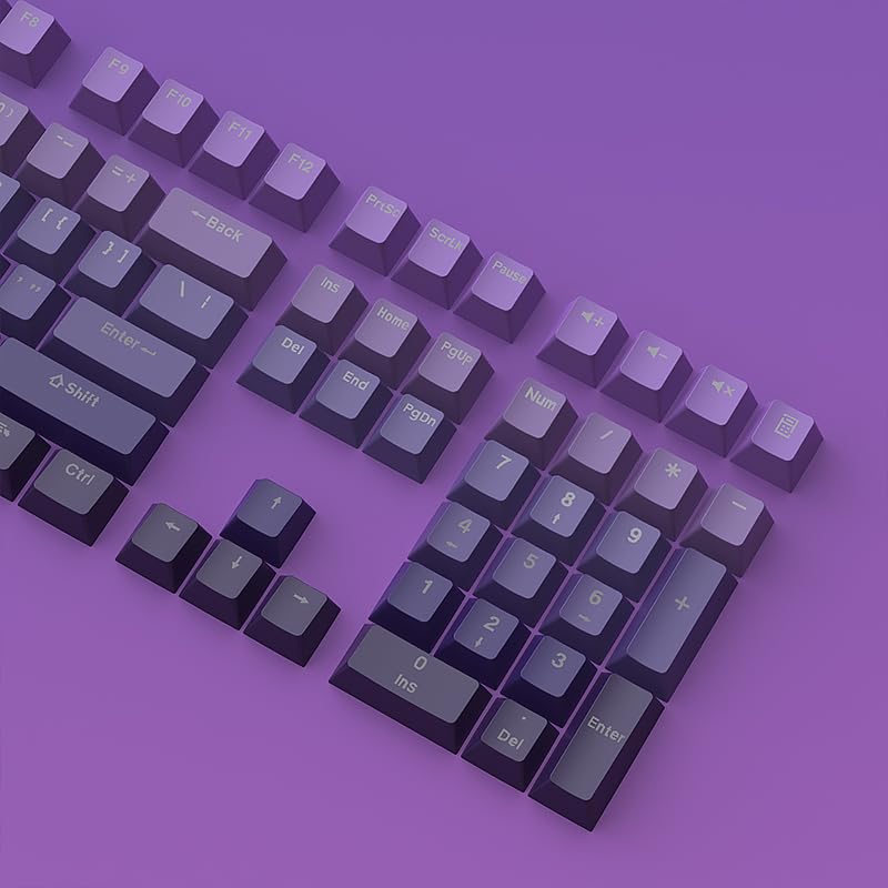 Колпачки для клавиш 132 клавиши Двойное литье OEM профиль Светопропускающие PBT Набор пользовательских колпачков для механических клавиатур для переключателей Cherry Gateron MX с 7-образной клавишей Enter