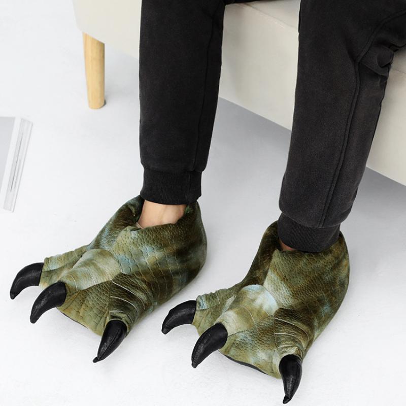Унисекс Толстые Туфли Bigfoot Женские Тапочки Bear Paw Парные Мужские Тапочки Домашние Тапочки Для Дома Меховые Шлепанцы Размер 36-45 Женская Обувь