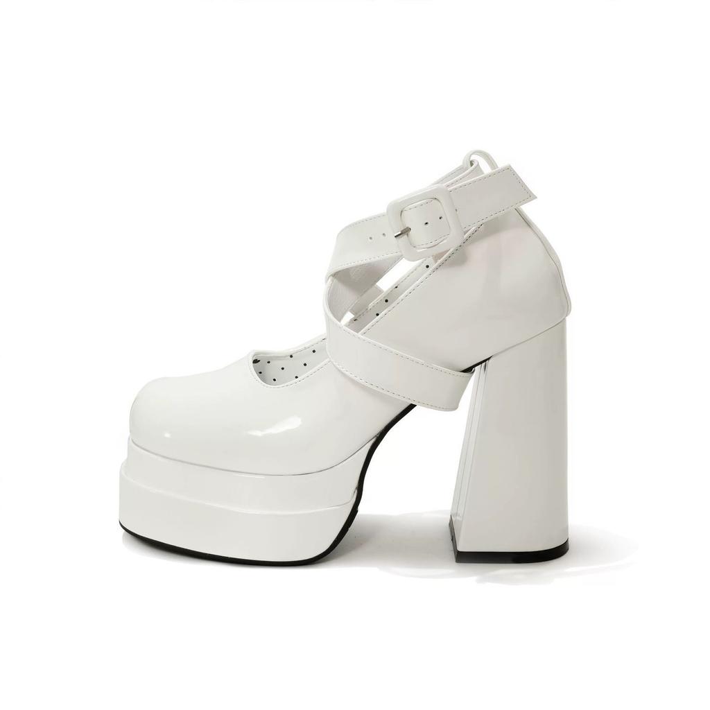 Retro Bow Super High Heel Single Shoes 2025 New Spring Gentle Waterproof Table Thick Sole Thick Heel Mary Jane Shoes