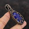 Faceted Blue Sapphire Pendant Copper Wire Wrapped Gemstone Pendant Copper Jewelry Handmade Pendant Designer Jewelry For Gift Stylish Pendant