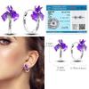 925 Sterling Copper Hoops Cycle Purple Flowers Shining Cubic Zircon Piercing Studs Earrings Fine Engagement Zircon Women Gifts