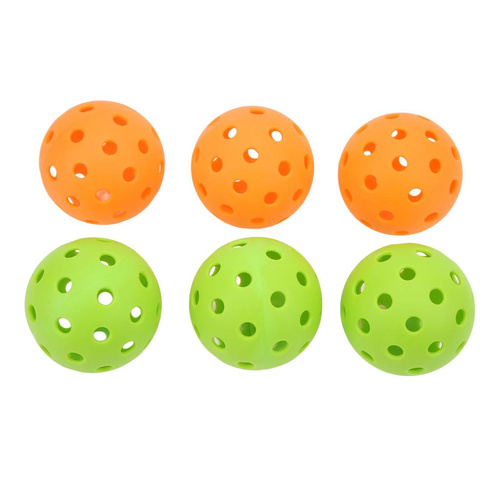 6 шт. мячей для пиклбола на открытом воздухе, спортивные тренировочные мячи для пиклбола, набор мячей для пиклбола на 40 лунок для улицы