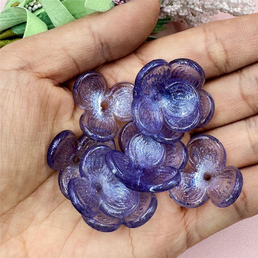 Акриловые 10 шт. шпильки аксессуары для мобильных телефонов бусины 22,6 мм выдолбленные прямые отверстия трехлепестковые цветы бусины ручной работы