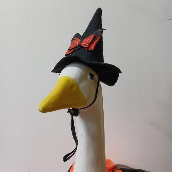 Наряды для гуся Хэллоуин Наряды для крыльца гуся с шляпой ведьмы, галстуком-бабочкой и юбкой-пачкой для 23-дюймовой садовой статуи гуся
