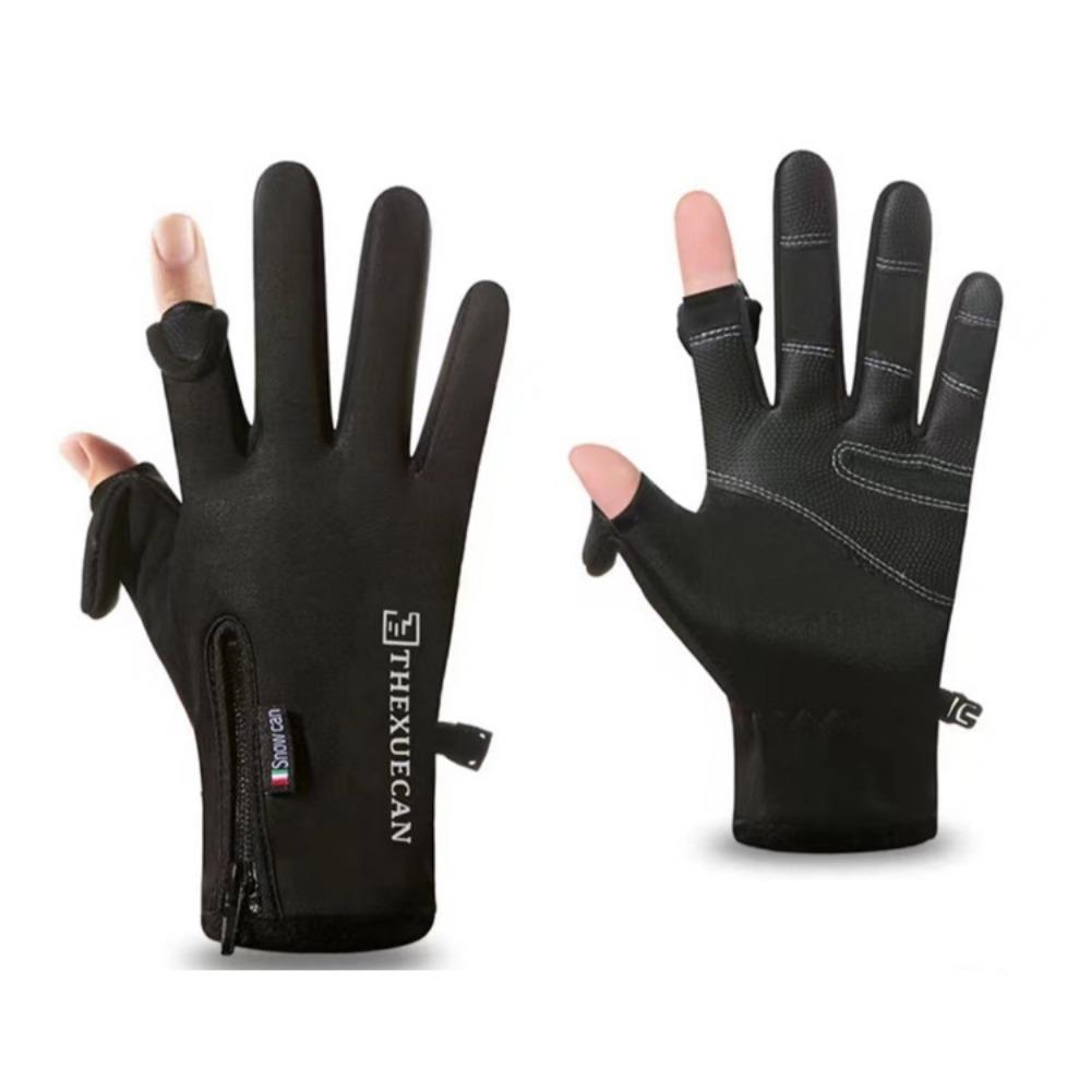 Уличные теплые водонепроницаемые перчатки зимние с открытыми пальцами