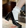 2024 Mary Jane Shoes for Women 2024 New Chunky Heel Wedding Dress Shoes 2024 Spring New Round Head Solid Color Women's Shoes